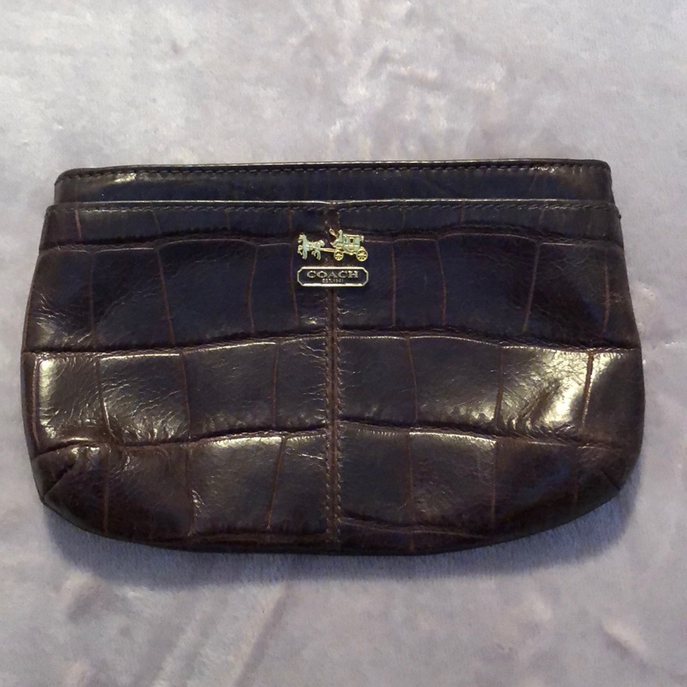 Coach Crocodile Embossed Wristlet